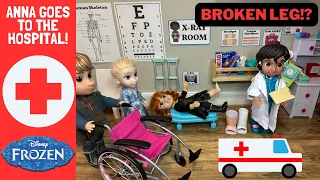Elsa & Anna's Hospital Visit - Is Anna okay!? Disney Princess Dolls | Waiting Room | Xray | Doctor