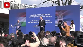 Obraćanje Predsednika Srbije Aleksandra  Vučića i Orbana u Novom Sadu
