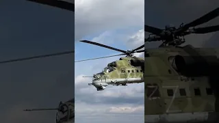 Mi-24 flies to distribute gifts to Ukrainians