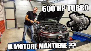 TURBO da 600 CAVALLI per la GOLF GTI !!! E il MOTORE MANTIENE ??