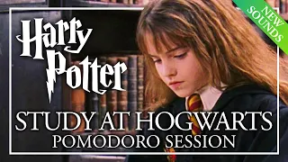 STUDY AT HOGWARTS - Pomodoro | ASMR + Music Breaks | Hogwarts Library Harry Potter Pomodoro Session