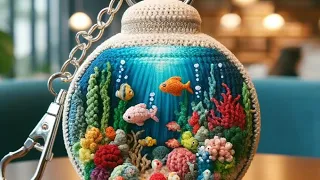 크로셰 키링. 보석함. 아쿠아리움. 등.  손뜨개.핸드메이드. crochet. handmade. knitted with wool. keyring. aquarium. etc.