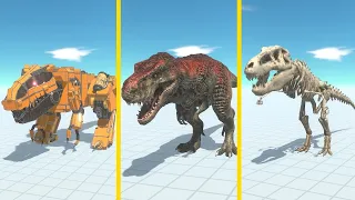 T-REX vs Undead T-REX vs Robot T-Rex Animal Revolt Battle Simulator