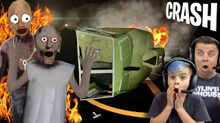 WE CRASHED GRANDPA'S HELICOPTER and CAUGHT HIM ON FIRE! New Granny 2 Glitch!