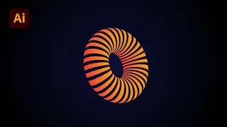 3D striped doughnut Design | 3D Shapes Tutorial in Illustrator | Tips 2023