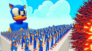 100x SONIC army + 2x GIANT vs 2x EVERY GOD   Totally Accurate Battle Simulator TABS