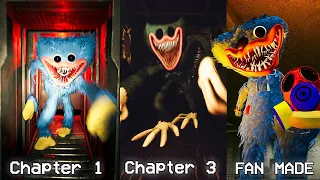 Huggy Wuggy Chase Scene  - Poppy Playtime: Chapter 1 VS Chapter 3 VS FAN MADE + Jumpscare