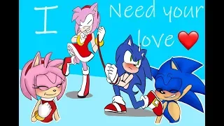 Sonic And Amy I Need Your Love {AMV} Lyrics 💕