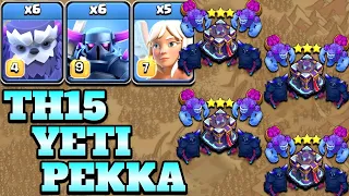 Th15 Yeti Pekka Attack Strategy!! 6 Pekka + 6 Yeti + 5 Healer Th15 Attack Strategy - Clash of Clans