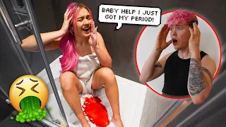 PERIOD PRANK IN THE SHOWER ON BOYFRIEND *CUTEST REACTION*