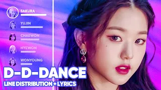 [Updated] IZ*ONE - D-D-DANCE (Line Distribution + Lyrics Color Coded) PATREON REQUESTED