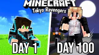 I Survived 100 Days in TOKYO REVENGERS HARDCORE MINECRAFT!