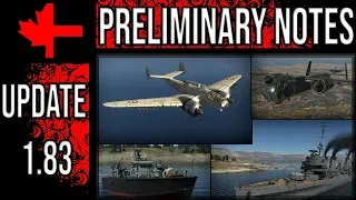 War Thunder - Preliminary Notes for Update 1.83