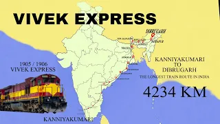 India's longest distance train | VIVEK EXPRESS | 3D Map route | Kanyakumari to Dibrugarh |#travel