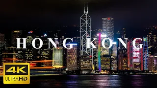 Hong Kong 4K | Night Drone View | World's Brightest City | Hong Kong 8K Ultra HD | Explore World 8K