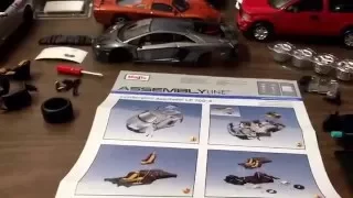 Unboxing Lamborghini Aventador 1/24 assembly line