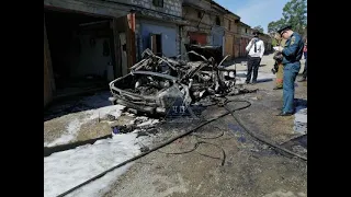 Взрыв балона и машины в Железногорске