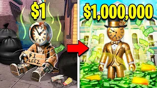 $1 CLOCKMAN To $1,000,000 CLOCKMAN! (Roblox)
