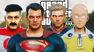 SUPERMAN vs. SAITAMA vs. HOMELANDER vs. OMNI-MAN | Epic Battle in GTA 5