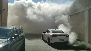 Hellcat Charger 1000hp linelock Burnout tire almost pops 😄