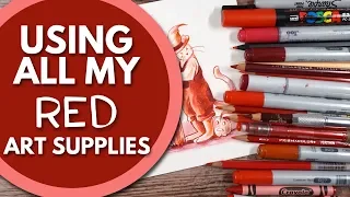 Using ALL my Red Art Supplies