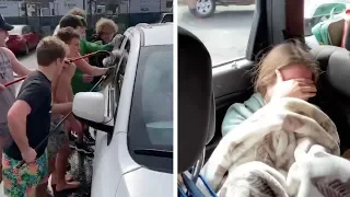 Dad Embarrasses Daughter At Car Wash