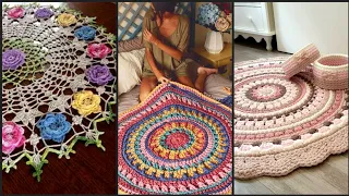 Most etrective hand made crochet floor rug with crochet border pattern easy ideas