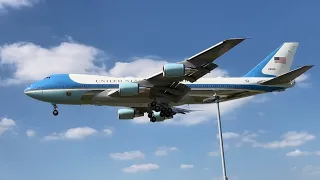 Air Force 1 arrival into London Heathrow| 2 PERSPECTIVES!!!!