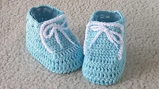 Sapatinho de crochê unisex muito fácil de fazer 👟 9cm