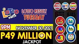 Lotto Result Today 9pm Draw November 30 2021 Swertres Ez2 Stl Pcso