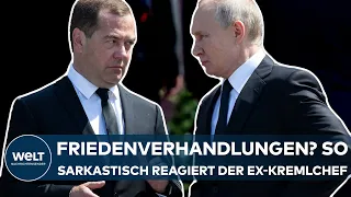 PUTINS KRIEG: Friedensverhandlungen? Die sarkastische Antwort des Ex-Kremlchefs Medwedew lässt