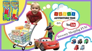 Grocery Shopping Spree Toy Hunt with Thomas Minis Blind Bags, Disney Pixar Cars & Captain America