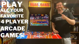 PLAY ALL YOUR FAVOURITE 4 PLAYER ARCADE GAMES! NBA JAM THEMED MAME ARCADE CABINET