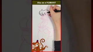 Disney Sidekicks as Human (Abu from Aladdin) #shorts #artshorts #aladdin #drawingshorts #meiyu