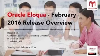 Eloqua 10 Release 477 New User Interface 2016