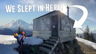 Winter Camping in ABANDONED FIRE LOOKOUT! | Snowshoeing and Camping in Remote Mountain Wilderness!