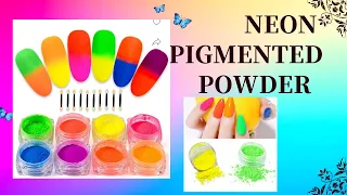 How to use Neon pigment powder| neon powder 💅🏻💅🏻 step by step using neon pigment powder 🤗💅🏻