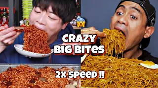 Mukbangers Taking Gigantic Bites Ever | 2x speed !! ASMR Fast motion viral satisfying Mukbang #food 