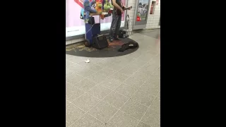 Waterloo busker, Sept. 2015