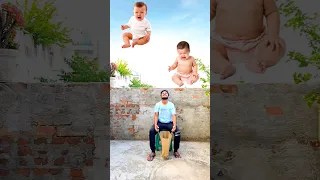 Flying Crying babies catching vs Dame cosita blue alien & horse vs old dadi - Funny vfx magic 😄