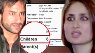 SHOCK ! Saif Ali Khan Has 6 Kids NOT 2
