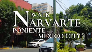 Narvarte Poniente, Mexico City Walking Tour in 4K | Street Captions & Immersive Sound 🌮