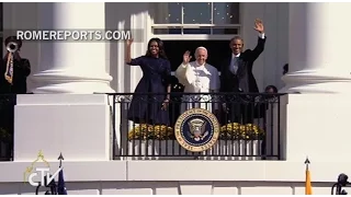 Pope Francis and President Obama exchange compliments at the White House