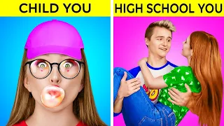 HIGH SCHOOL YOU VS CHILD YOU || Funny And Awkward Moments by 123 GO! LIVE