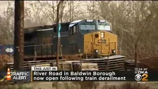 River Road Reopens After Train Derails In Baldwin