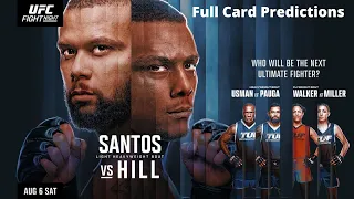 UFC Fight Night: Santos vs Hill Full Card Predictions and Breakdowns