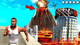 BIGGEST Volcano Destroys LOS SANTOS In GTA 5 - GTA V Volcano Island