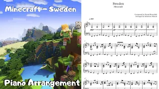 Minecraft - Sweden Piano Arrangement (with Music Sheets)