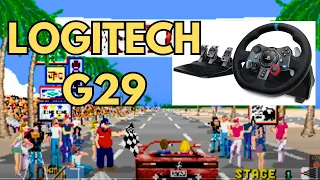 Modern day Logitech G29 steering wheel and pedals on the classic arcade game Outrun?