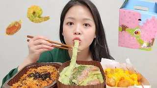 삼첩분식 바질크림떡볶이 먹방😘💚ft.대패볶음밥, 체다이불 감자튀김🍟Basil Cream TteokbokkiㅣMUKBANG ASMR